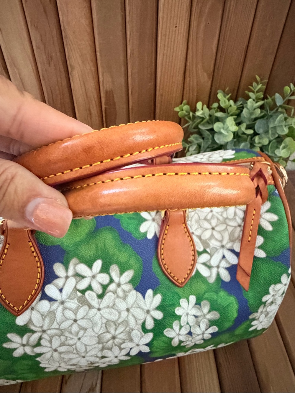 Dooney & Bourke Hydrangea Coated Satchel Crossbody Bag, Collector’s Design - Picture 10 of 14